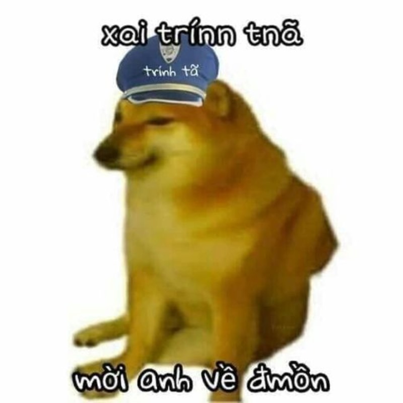 Meme Cheems cảnh sát chính tả