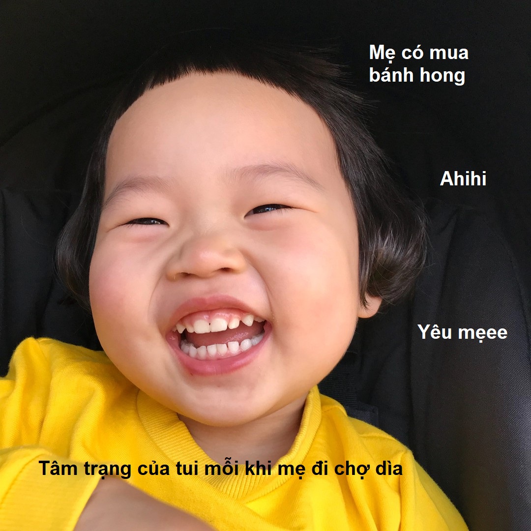 Meme em bé Hàn Quốc dễ thương