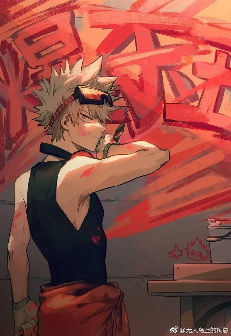 trang màu katsuki bakugo sáng tạo màu sắc hấp dẫn