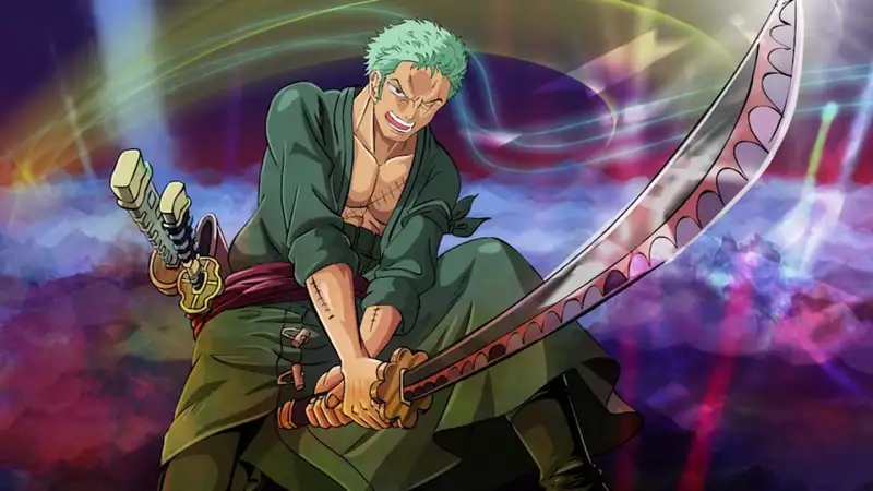 Hình ảnh của Roronoa Zoro được chỉnh sửa một cách sáng tạo bởi nghệ thuật