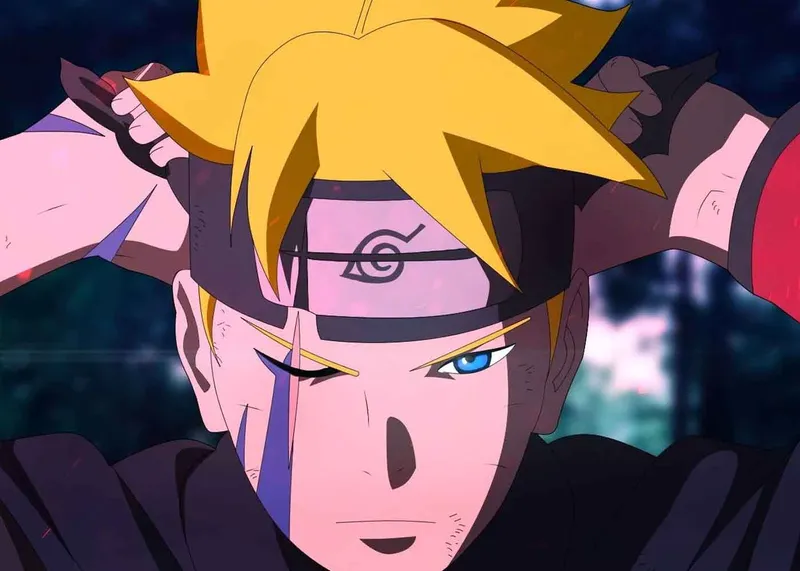 Hình ảnh của Boruto Uzumaki và biểu tượng kỹ năng của cậu bé