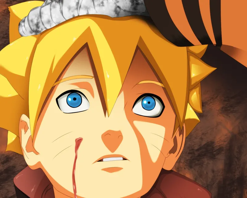 Hình ảnh Boruto Uzumaki nổi bật với đôi mắt quyết tâm