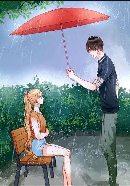 Phong cảnh của tình yêu anime đầy cảm xúc.