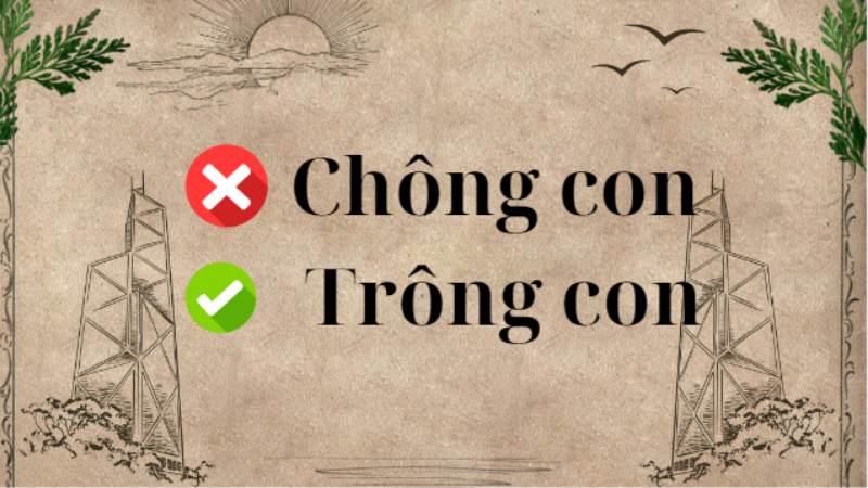 Trông con hay chông con là đúng chính tả?