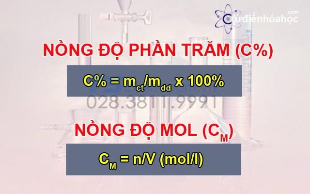 Sự khác biệt giữa nồng độ phần trăm và nồng độ mol