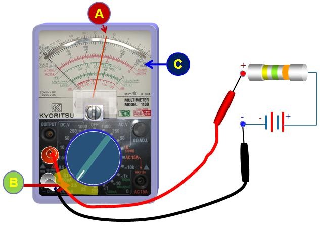 Đo dòng điện một chiều bằng đồng hồ vạn năng analog