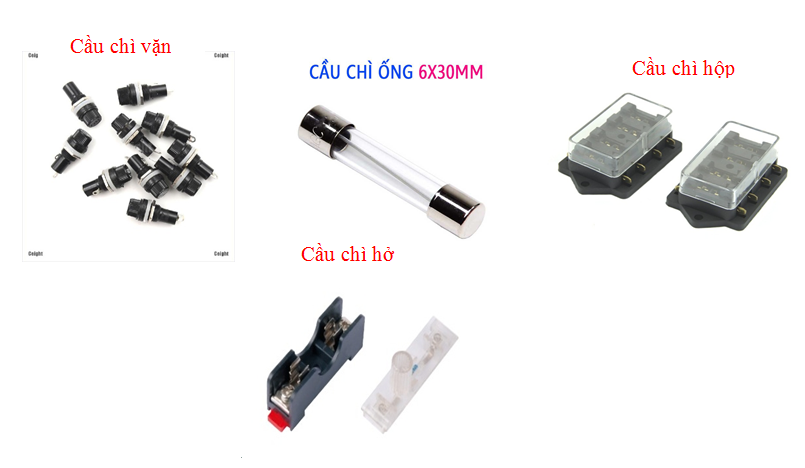 Các loại cầu chì được phân loại theo cấu tạo