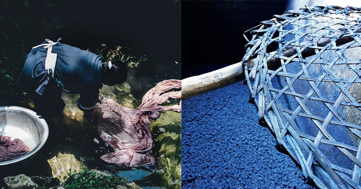 Người Mông nhuộm vải màu chàm