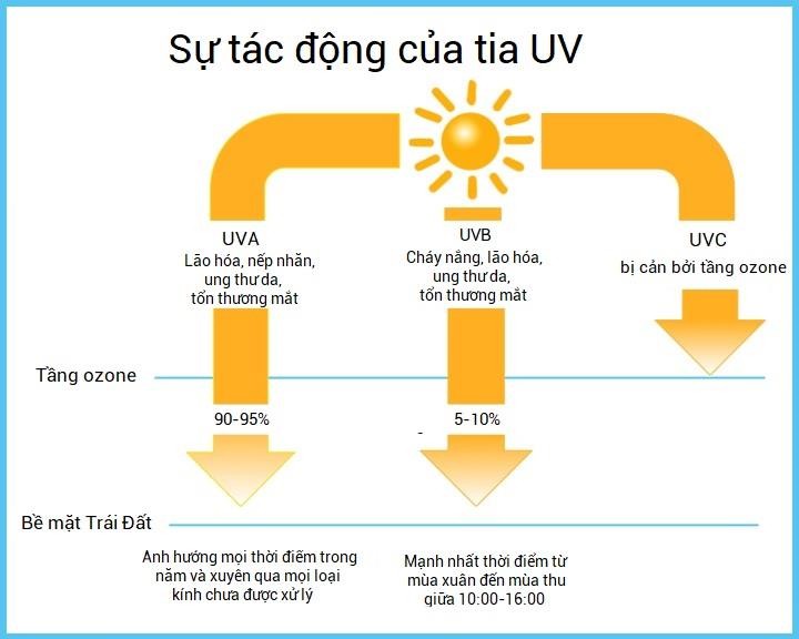 Tia UV gây ra nhiều tác động tiêu cực tới sức khỏe con người
