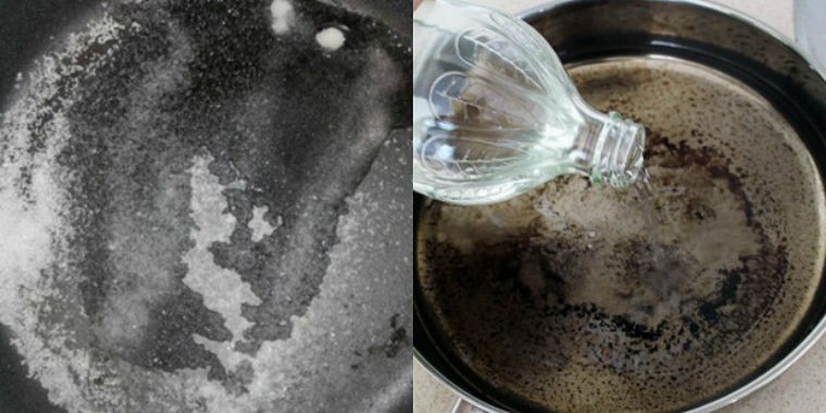 Ngâm nồi, chảo với giấm