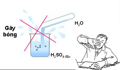 Không đổ nước vào axit sunfuric Không đổ nước vào axit sunfuric đậm đặc