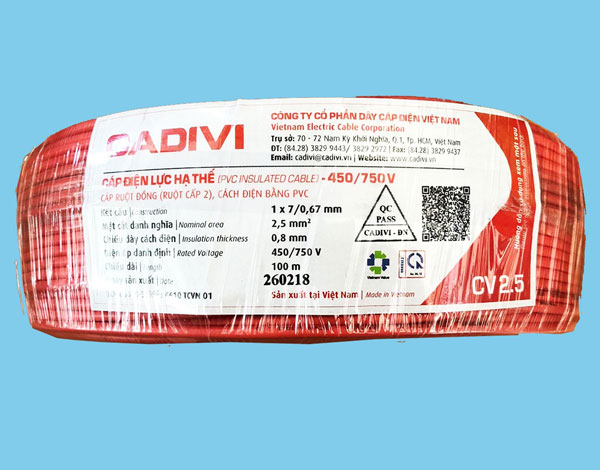 Dây 2,5 có thể mang được bao nhiêu watt? 2.5 Chidian 2 giá bao nhiêu?