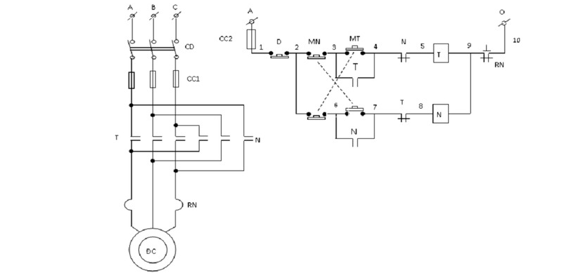 Sơ đồ khởi động từ đơn và khởi động từ kép Số lượng máy bắt đầu từ 6