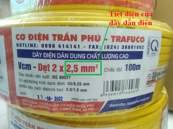 Dây 2,5 có thể mang được bao nhiêu watt? Thẻ 2.5 chi dien giá bao nhiêu?