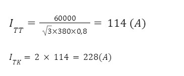 Chi tiết bảng lựa chọn dựa trên điện dung quy đổi Chọn Aptomat từ xe điện tron-be-tong