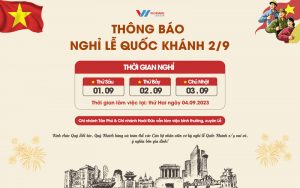 Thông báo lịch nghỉ lễ Quốc Khánh 2/9/2023