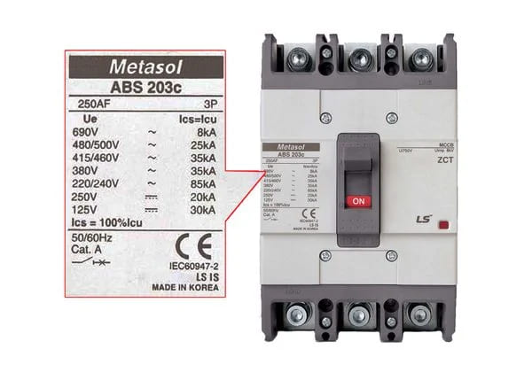 Tóm tắt đầy đủ các thông số và ký hiệu MCCB Cầu dao thu nhỏ số 3